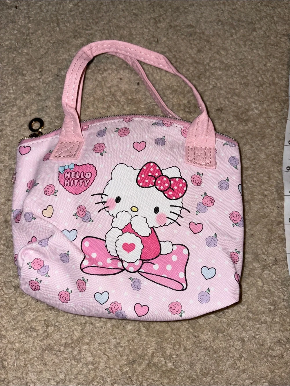 Hello Kitty Pink Mini Bag with Heart & Bow Print